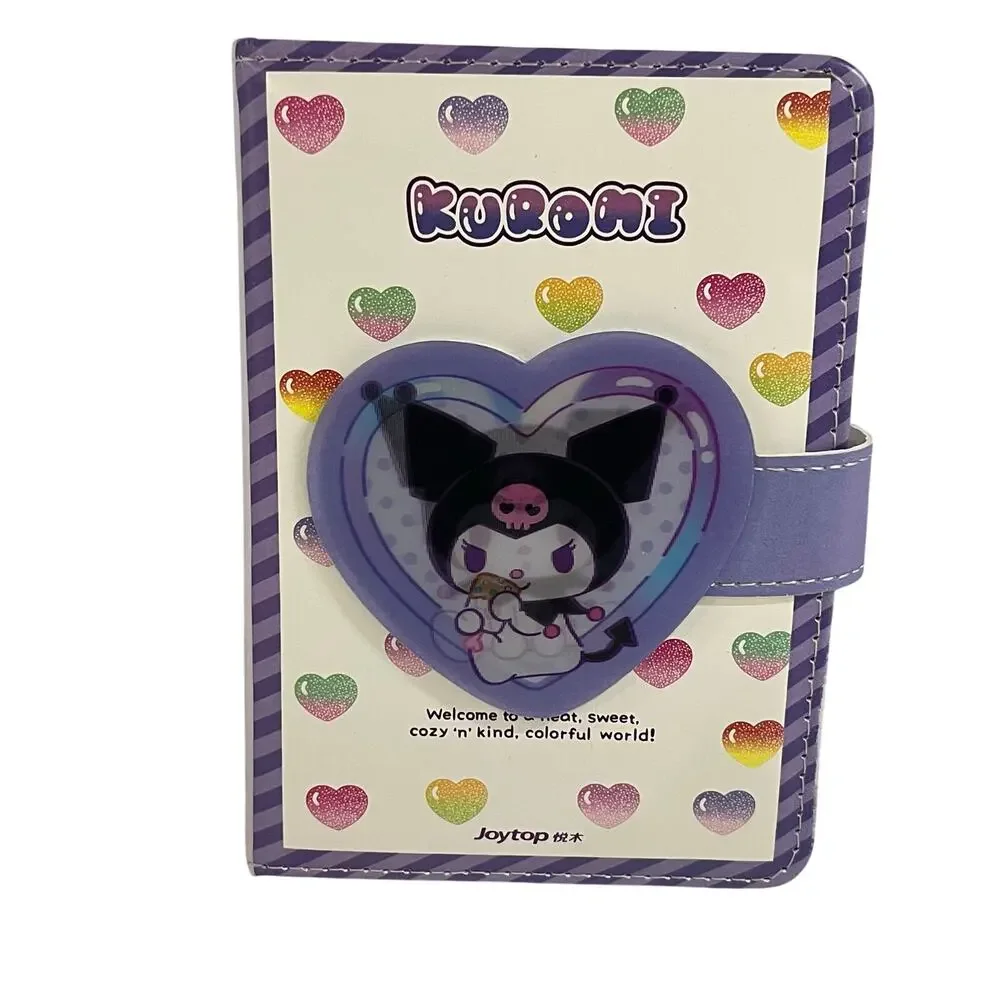 Sanrio Kuromi Heart Design Notebook Joytop Purple Strap Closure Journal Kawaii